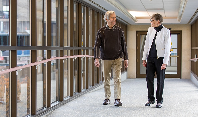 Residents Walking Through Skyway To Mayo